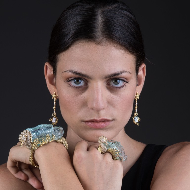 Uncut gems are having a moment as seen in these creations by Massimo Izzo. Photo: Handout