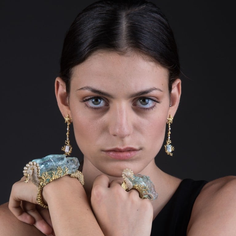 Uncut gems are having a moment as seen in these creations by Massimo Izzo. Photo: Handout