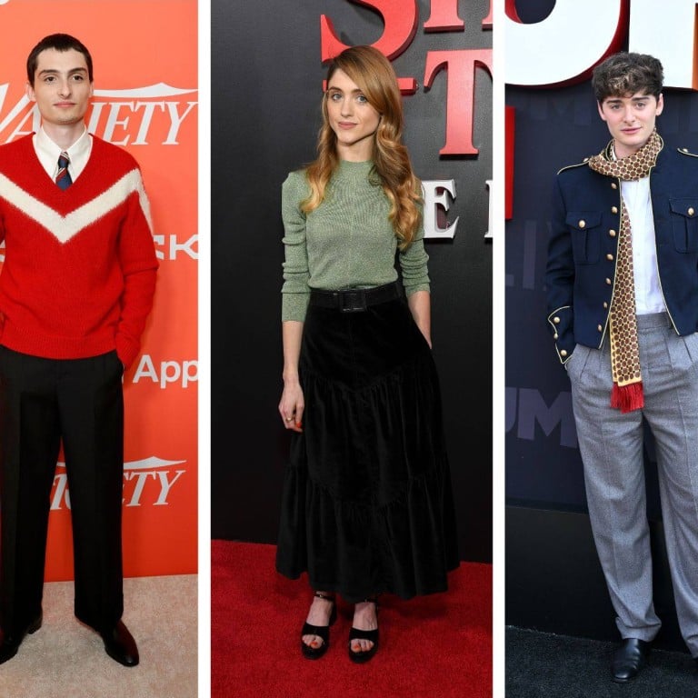 ’Tis the season to be inspired by the Stranger Things cast’s autumn looks – from left: Finn Wolfhard, Natalia Dyer, Noah Schnapp and Sadie Sink. Photos: Getty Images via AFP; Variety via Getty Images; FilmMagic; Getty Images