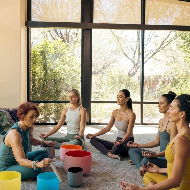 Women meditating with sound bowls at Canyon Ranch in Tucson, Arizona. Photo: Handout