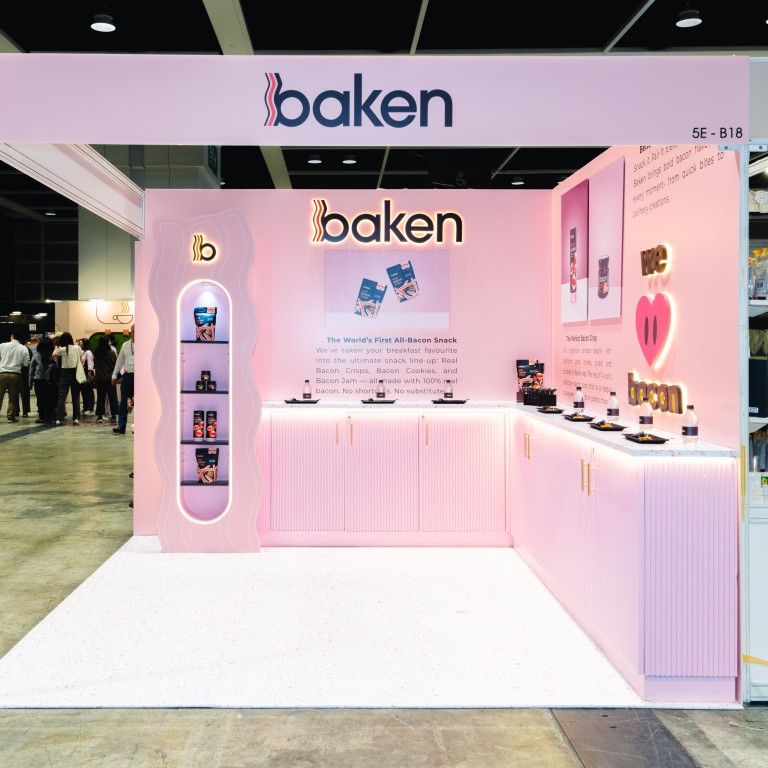 All-bacon snack brand Baken’s pop-up at the HKTDC Food Expo Pro in August. Photo: Handout