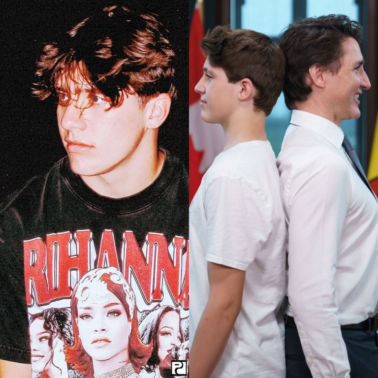 Justin Trudeau’s eldest son, Xavier, is a rapper who performs under the name Xav. Photos: @xavtrudeau_/Instagram, @JustinTrudeau/X