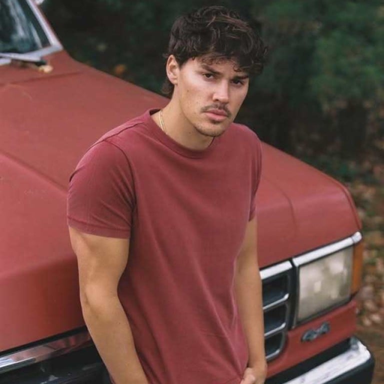 Noah Beck wearing pieces from Sown Again’s Wanderlake Collection. Photo: @noahbeck/Instagram