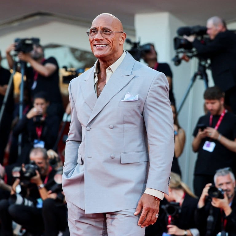 Dwayne “The Rock” Johnson traded in his usual muscle-hugging tailoring for something more refined at this year’s Venice Film Festival. Photo: Reuters