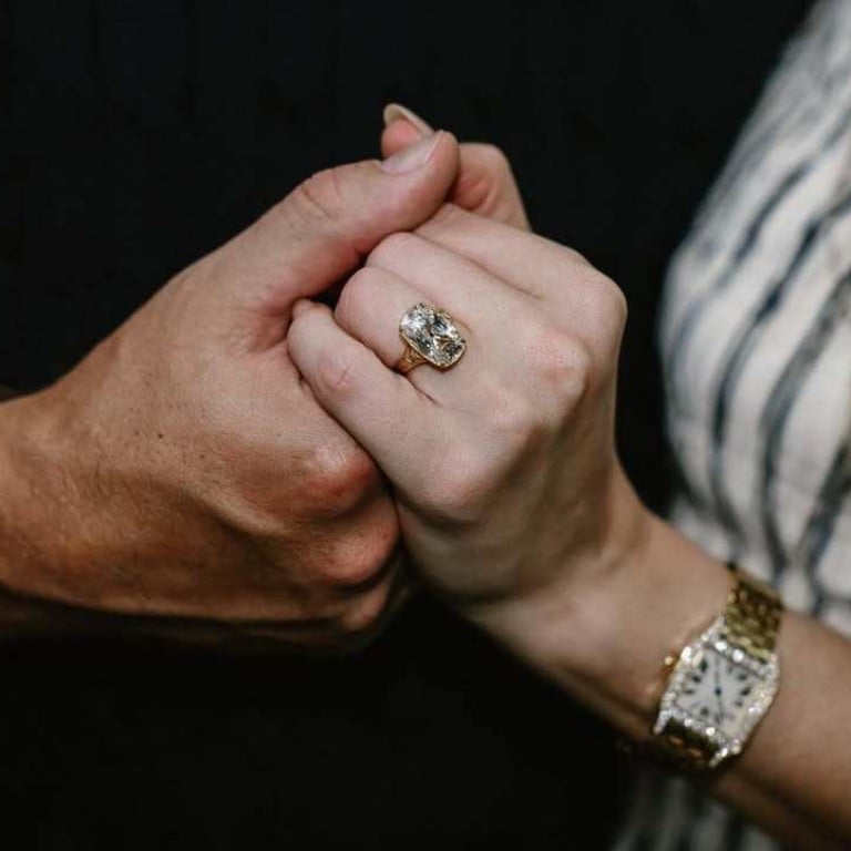 Travis Kelce proposed to Taylor Swift with an old-mine-cut diamond. Photo: @taylorswift/Instagram