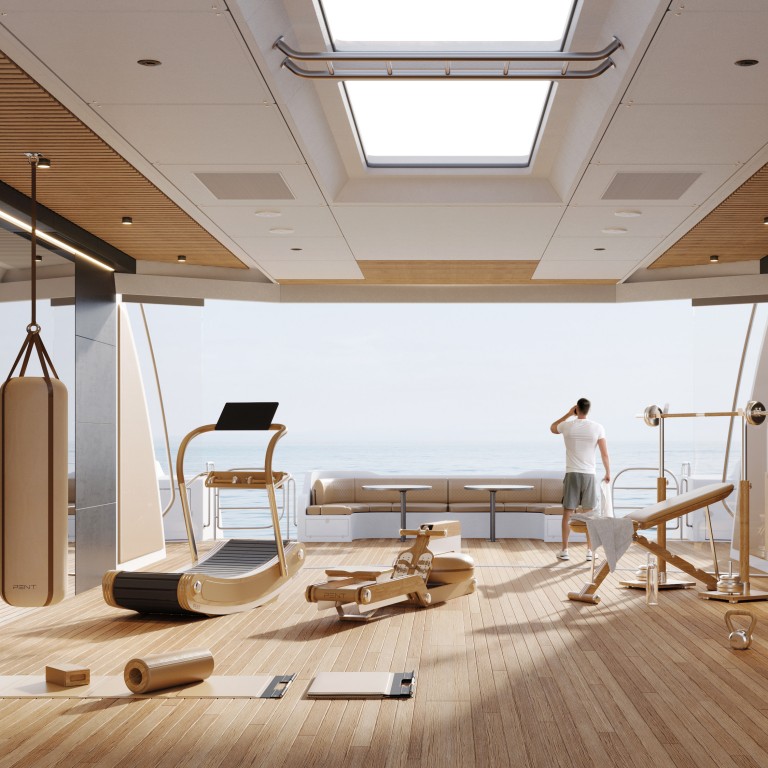 The Pent Yacht gym is a seagoing example of how design and technology are reshaping fitness spaces. Photo: Handout