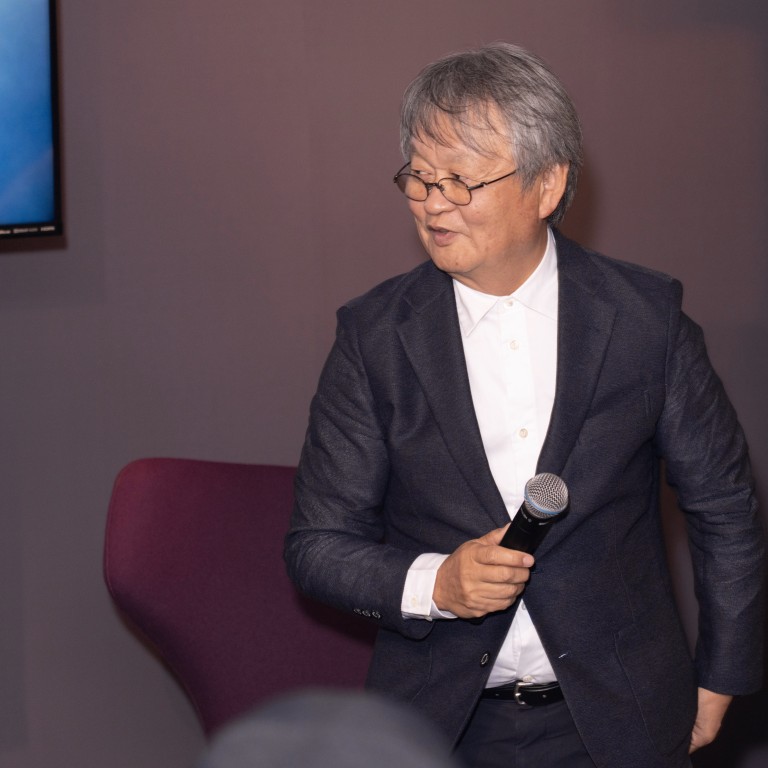 Naoto Fukasawa gives a  talk at B&B Italia, Colourliving, in Hong Kong, in November 2025. Photo: Handout