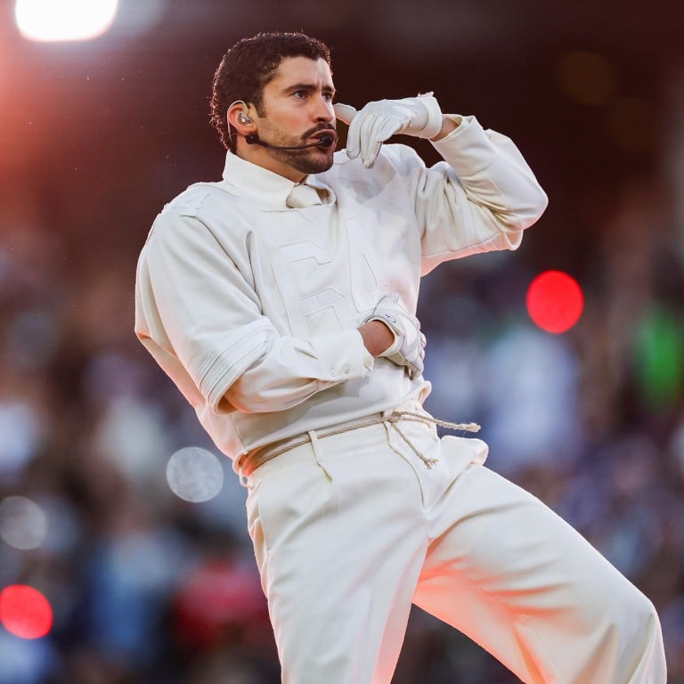 Puerto Rican star Bad Bunny sang only in Spanish for his Super Bowl halftime performance on Sunday. Photo: TNS