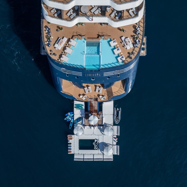 A pool overlooking the sea on the Ritz-Carlton Luminara yacht. Photo: Handout