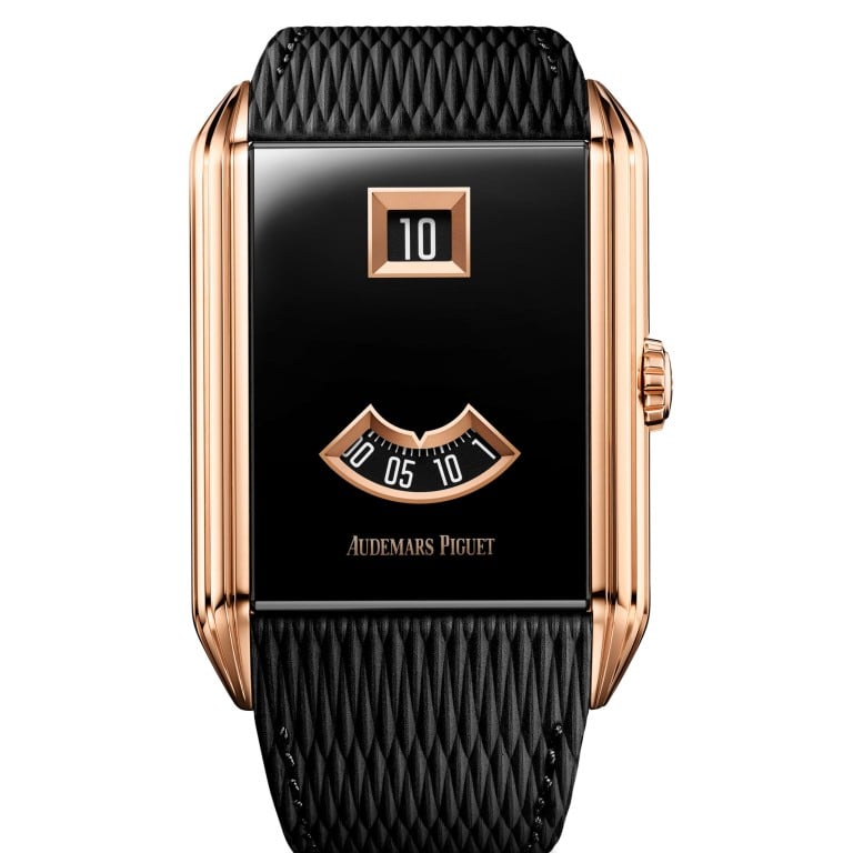 The new Audemars Piguet Neo Frame Jumping Hour is compact and resolutely graphic, with a design that draws on a reference created at the height of the Streamline Moderne movement in the 1920s. Photo: Handout