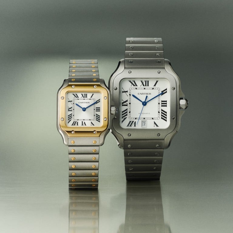 The Santos de Cartier 2025 Titanium (right). Photo: Handout