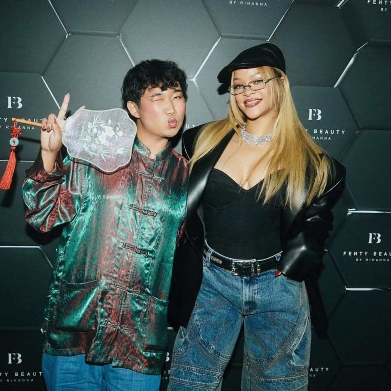 Chinese influencer Marcelo Wang with Rihanna at a Fenty Beauty event. Photo: @marcelowang0527/Instagram