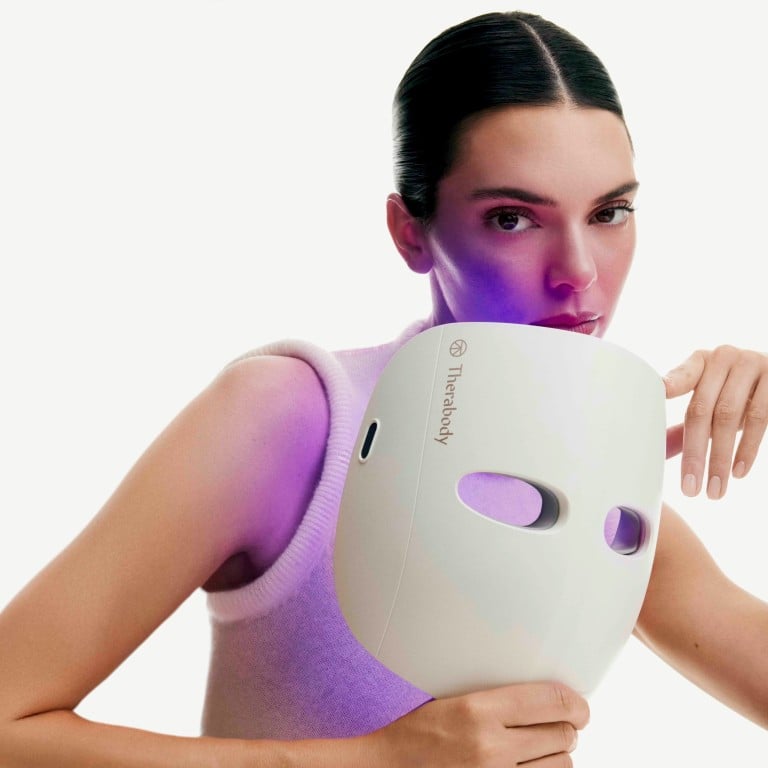 Kendall Jenner, who recently became a Therabody ambassador, with the TheraFace Mask Glo. Photo: Handout