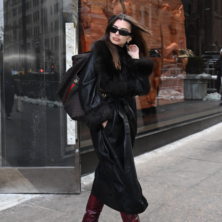Emily Ratajkowski on the streets of New York in February with a Gucci Giglio bag. Photo: GC Images
