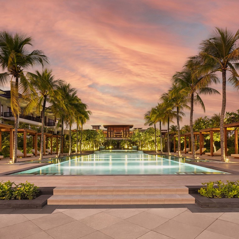 The main pool at sunset at Regent Bali Canggu, which opened late last year. Photo: Handout