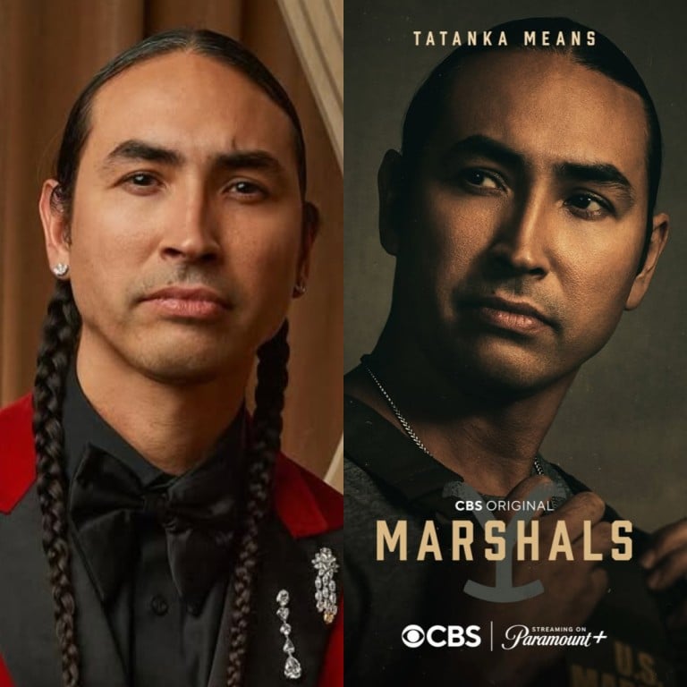 Tatanka Means plays Miles in Taylor Sheridan’s Marshals. Photos: @tatankameans/Instagram
