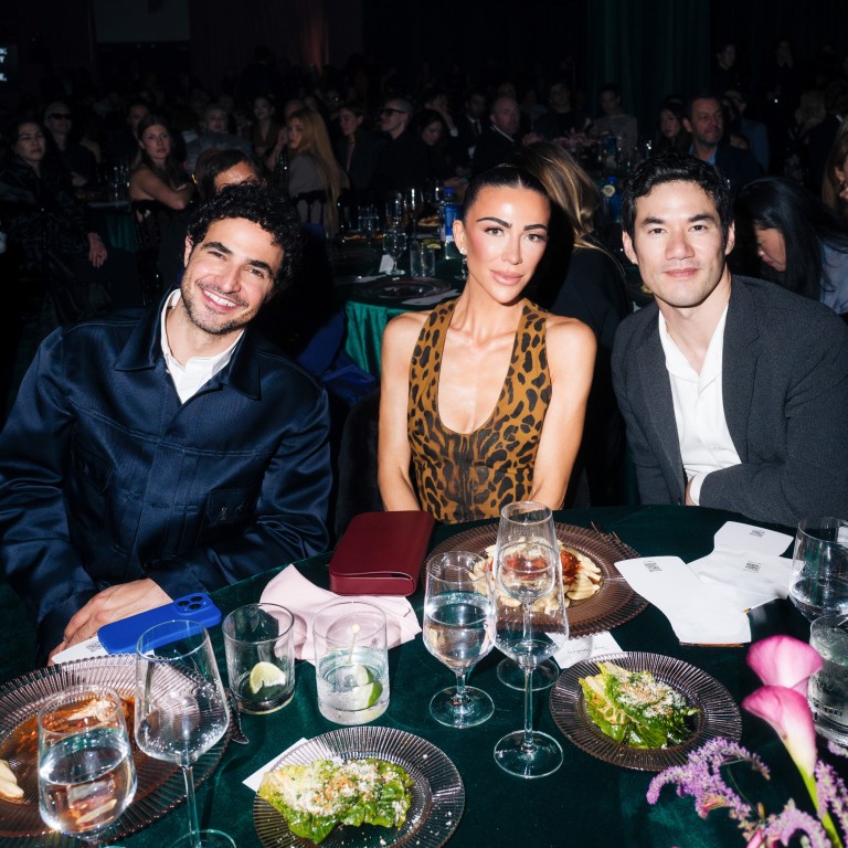 Skye Hankey with Zac Posen and Joseph Altuzarra at Fashion Trust US in Los Angeles. Photo: Handout