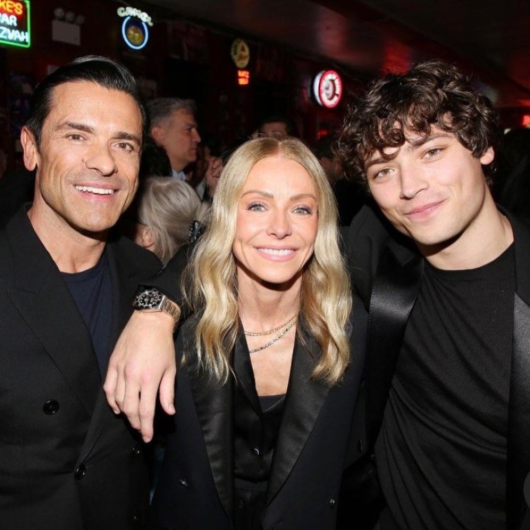 Mark Consuelos and Kelly Ripa with their son Joaquin Consuelos on the opening night of the latter’s play. Photo: @kellyripa/Instagram