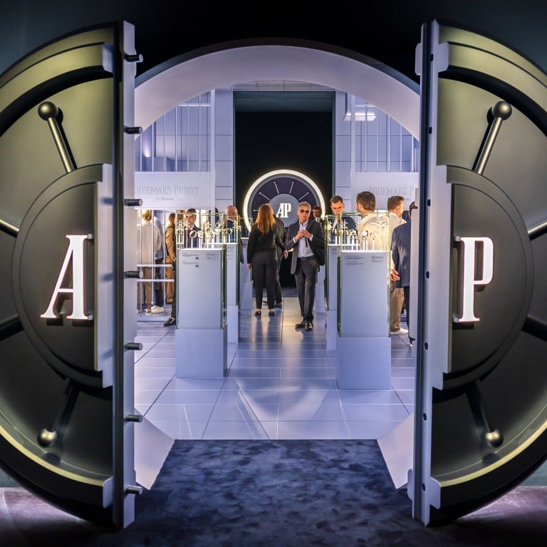 The Audemars Piguet booth at Watches and Wonders 2026, currently underway in Geneva. Photo: EPA