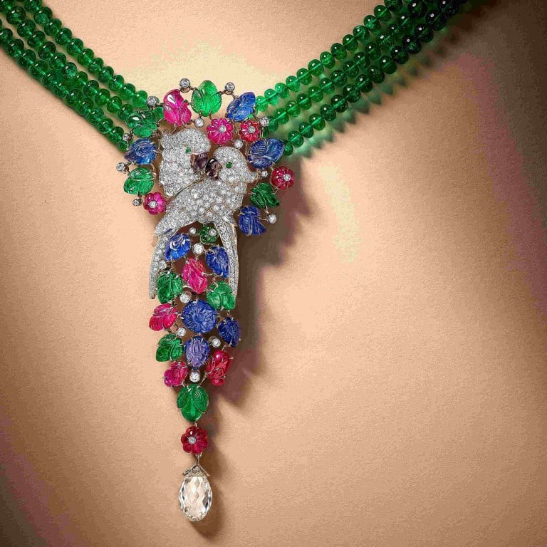 Cartier’s Tutti Frutti necklace sold at Sotheby’s. Hong Kong’s auction houses posted record results in the second half of 2025. Photo: Handout