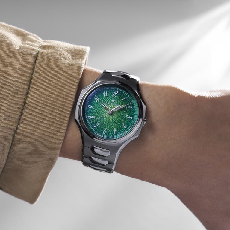 Atelier Wen Inflection with fumé enamel green dial and hand-hammered silver dial base. Photo: Handout