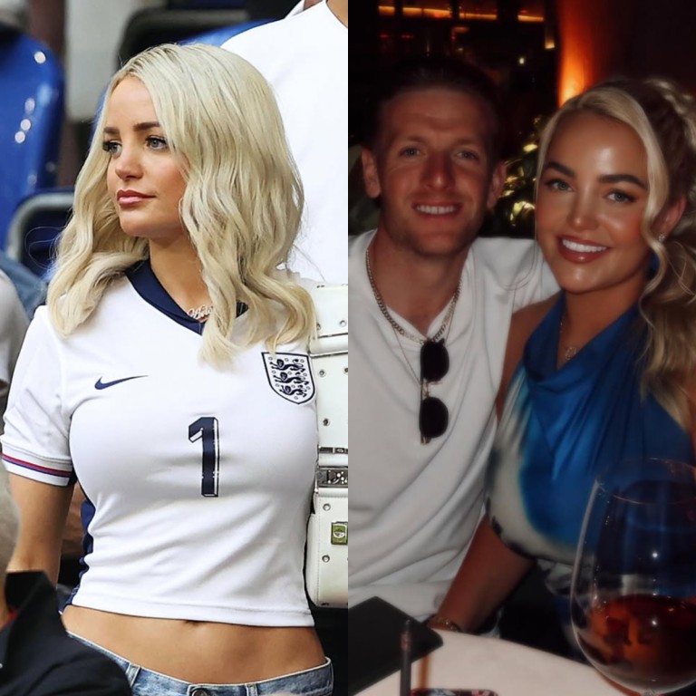 Jordan Pickford’s wife, Megan Davison, is a regular presence in the stands during the footballer’s games. Photos: @meganpickford_/Instagram