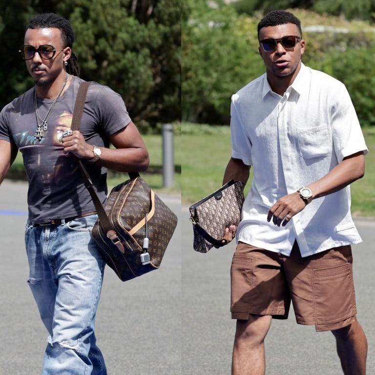Jules Koundé and Kylian Mbappé are just two footballers who have had some truly stylish bag moments this World Cup. Photos: AFP