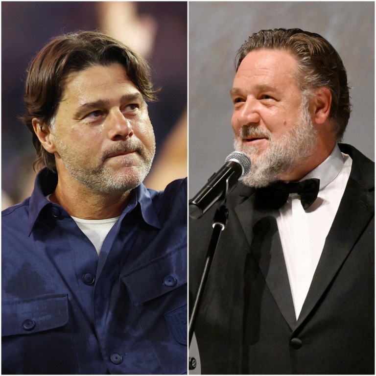 Seeing double? Coach of the US team, Mauricio Pochettino, bears a striking resemblance to actor Russell Crowe – and the internet has noticed. Photos: Reuters, AFP