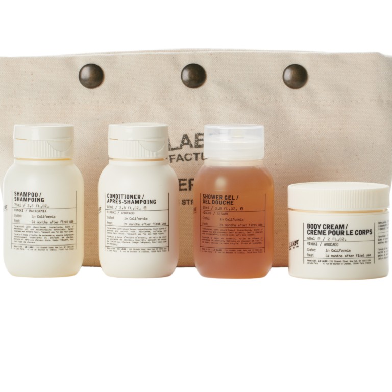 Stay perfectly groomed while on your trip with a travel set like this one from Le Labo containing all the essentials for looking good. Photo: Handout