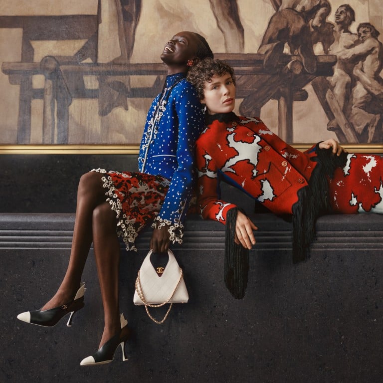 Chanel Métiers d’Art 2026 campaign with the Chanel V-cut shopping bag. Photo: Handout
