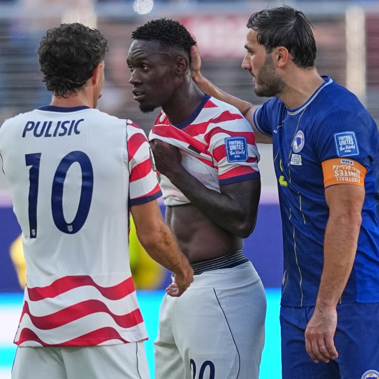 Folarin Balogun (centre) is sent off the field during the World Cup 2026 match between the United States, and Bosnia and Herzegovina, on July 1. Photo: AP Photo