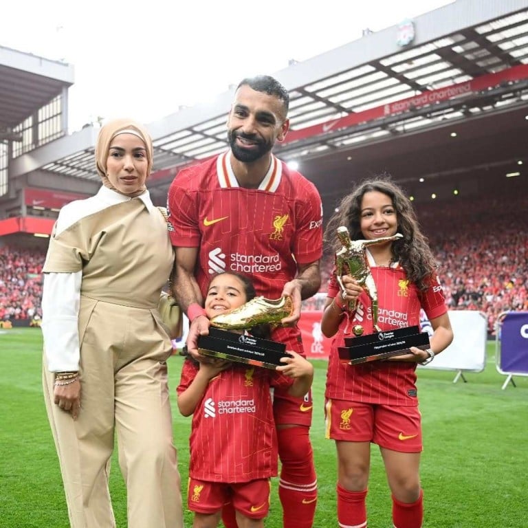 Mohamed Salah and Magi Sadeq with their two daughters last year. Photo: @mosalah/Instagram
