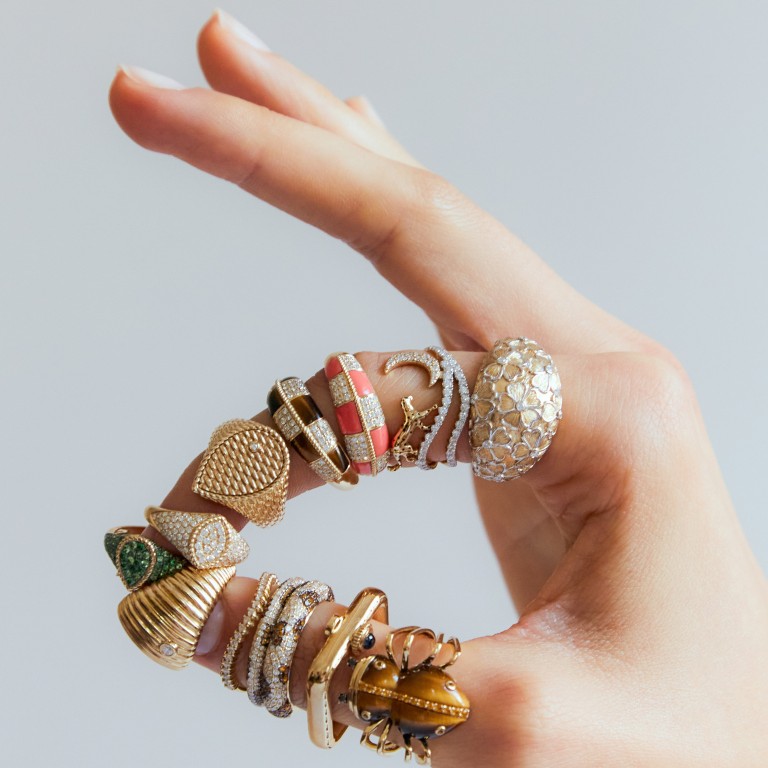 Stacking is in: Yvonne Leon offers an eclectic selection of rings that cry out to be partnered up for a fun jewellery look. Photo: Handout