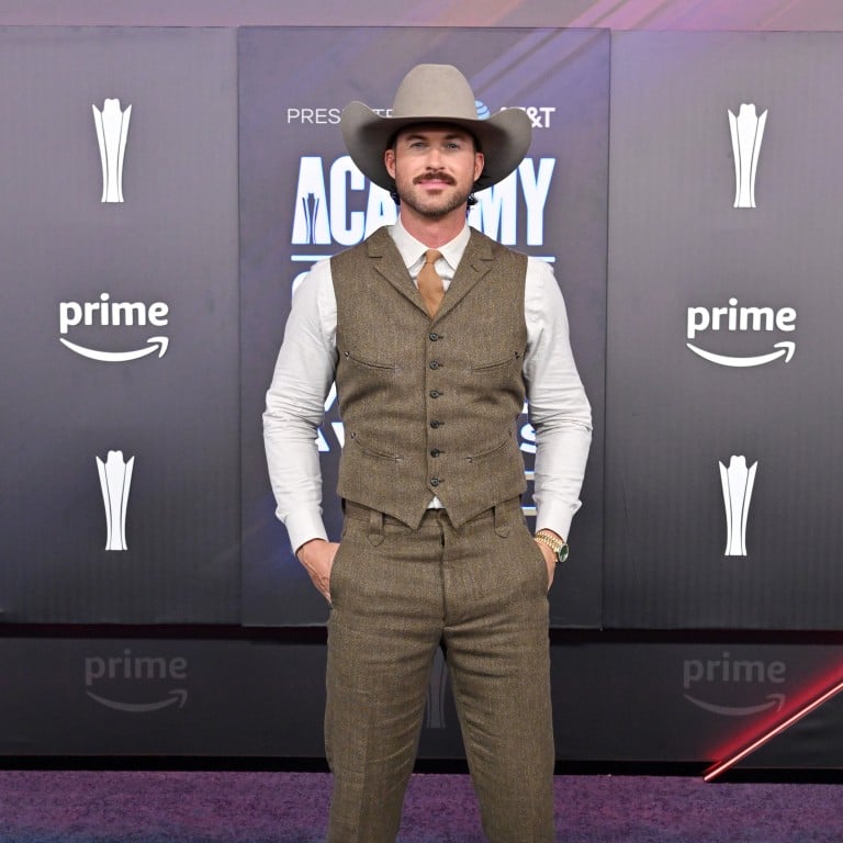Riley Green showcases his tailored cowboy aesthetic at the Academy of Country Music Awards in Las Vegas in May. Photo: FilmMagic