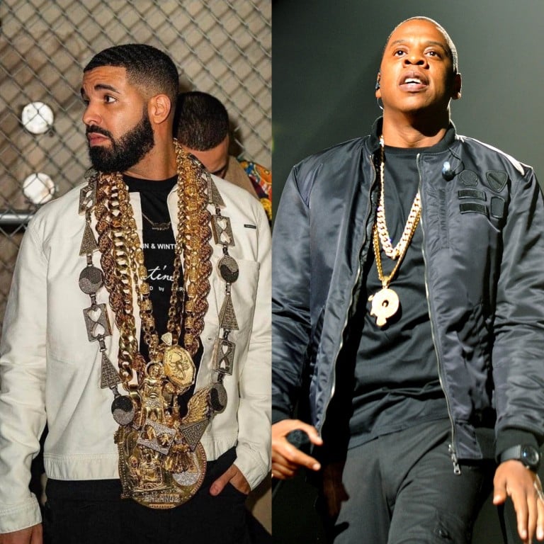 Drake (left) and Jay-Z are on the list of hip-hop stars with the most expensive jewellery collections. Photos: @montreality/Instagram
