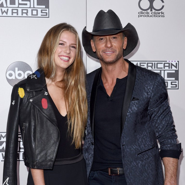 Tim McGraw and his daughter Maggie McGraw at the 2016 American Music Awards, in Los Angeles. Photo: Getty Images
