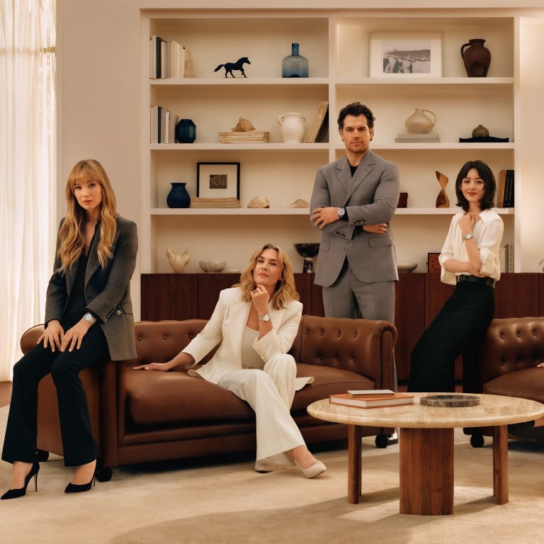 Longines’ ambassadors of elegance (from left), Jennifer Lawrence, Kate Winslet, Henry Cavill, Zhao Liying, Eddie Peng and Yosh Yu (Yu Shi). Photo: Handout