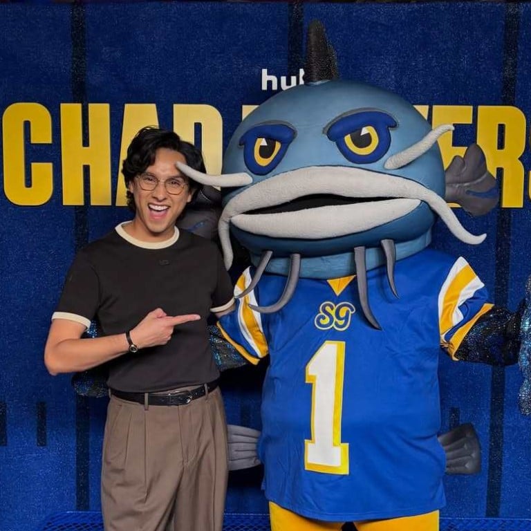 Frankie A. Rodriguez stars as the South Georgia Catfish mascot in Hulu’s hit comedy series Chad Powers. Photo: @frankiearodriguez/Instagram