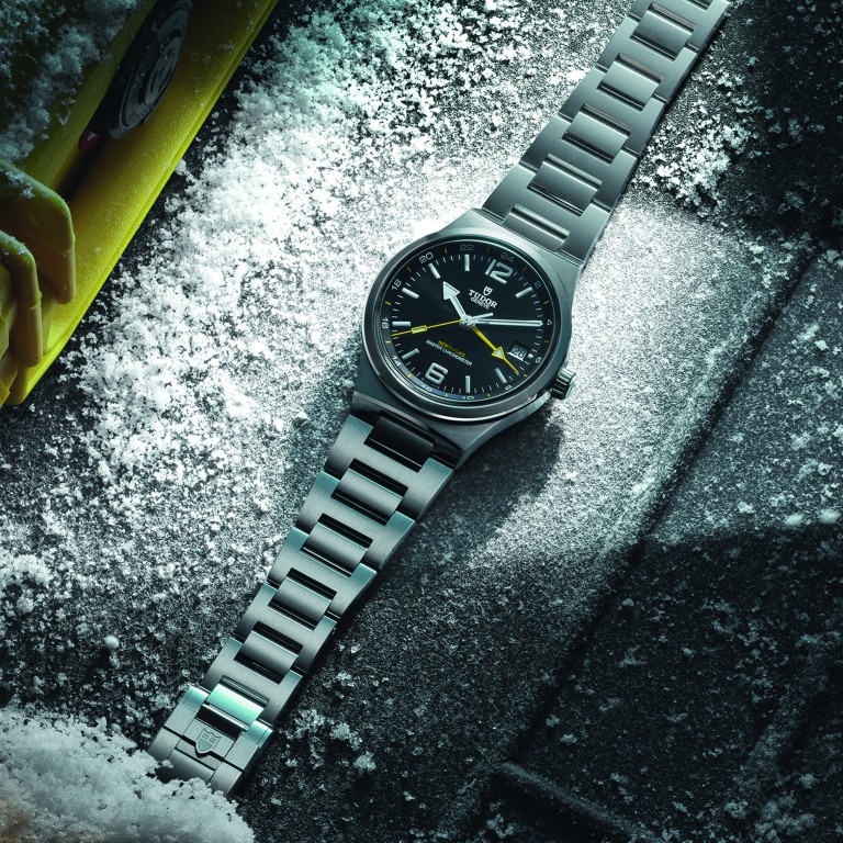 The Tudor Northflag features a black dial with monobloc ceramic luminous hour markers and a 24-hour rehaut. Photo: Handout
