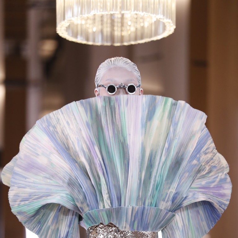 A model from Balmain’s spring/summer 2019 haute couture fashion show in January had a ‘slick-back’ hairdo. Photo: AP