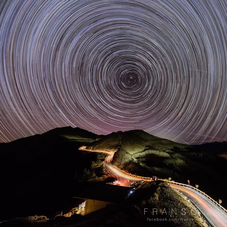 Three-hour star trails of the North Star. Photo: Francis So