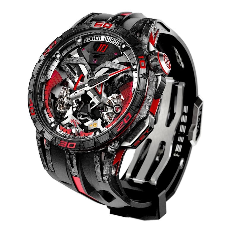 Roger Dubuis’ Excalibur One-Off watch created in collaboration with Lamborghini.