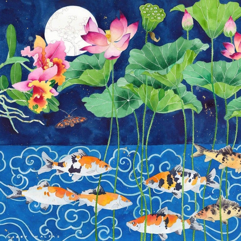 ‘Cirebon Pond’ by Gabby Malpas, who is hosting an Art in Residence programme at Cordis Hong Kong in Mong Kok until May 3. Photo: Cordis/Gabby Malpas