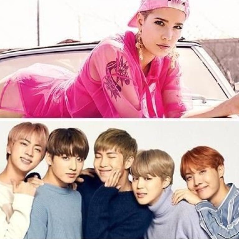 Halsey (top) features on the track ‘Boy with Luv’, the main track on Korean band BTS’ upcoming album ‘Map of the Soul: Persona’. Photo: The Korea Times