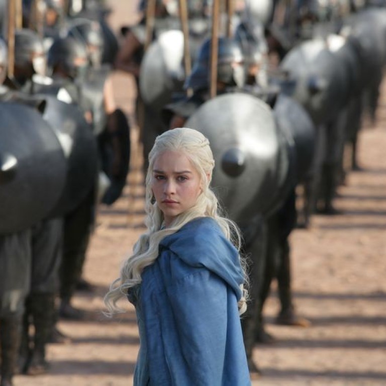 Daenerys Targaryen, from House Targaryen, played by English actress Emilia Clarke in HBO’s Game of Thrones fantasy series, with some of her army, finds her dragons invaluable in the fight for survival. Photo: Keith Bernstein/HBO