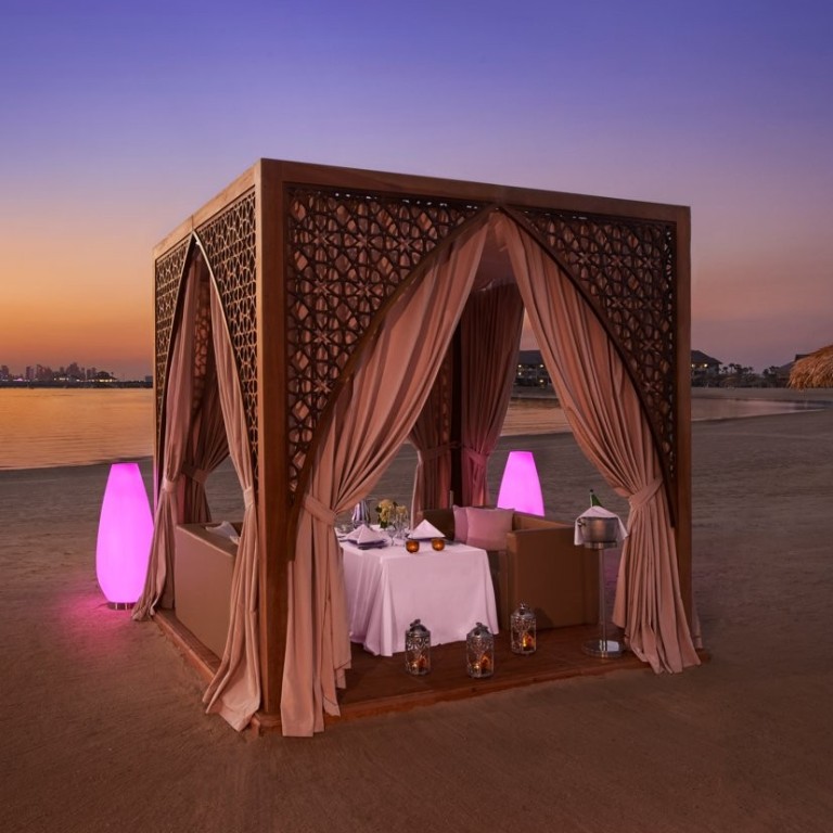 ‘Dining by design’ at Banana Island Resort Doha by Anantara – enjoy a personalised meal on the beach in a private pavilion at the property on Banana Island, off the coast of Qatar. Photo: Anantara