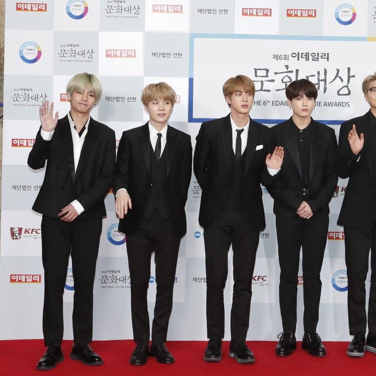BTS attends the Edaily Culture Awards at the Sejong Cultural Center in Seoul, South Korea. In 2018, the seven-member boy band became the first K-pop group to land an album at No. 1 on the US Billboard 200 chart. Photo: Kim Hee-Chul / EPA-EFE