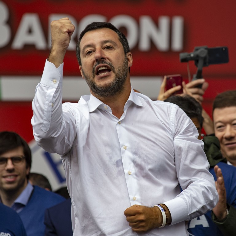 Italy's anti-migrant Interior Minister Matteo Salvini leads right-wing rally of European ...