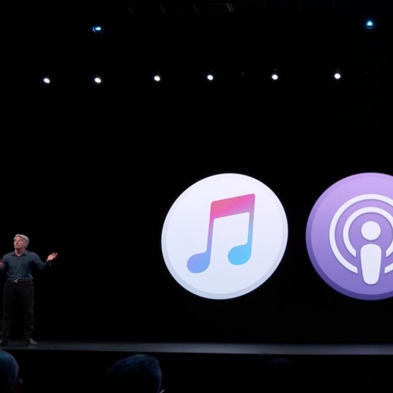 Craig Federighi, senior vice-president of software engineering at Apple, which will replace its iTunes app with three separate apps, Apple Music, Apple Podcasts, and Apple TV, when it rolls out its new software, macOS Catalina, this autumn. Photo: Apple