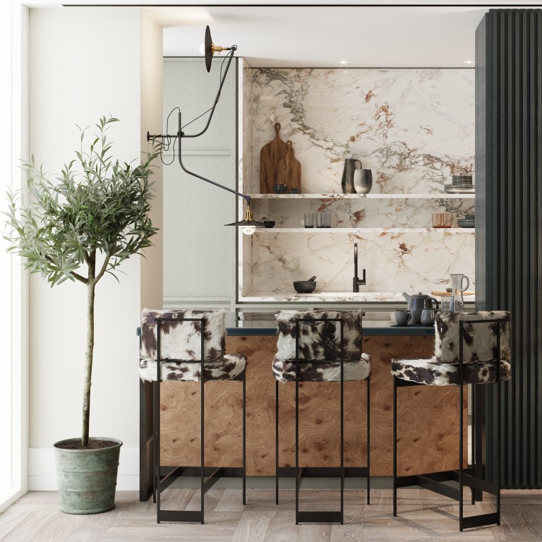 A kitchen designed by Sophie Ashby incorporates plants. Photo: Focus Studio